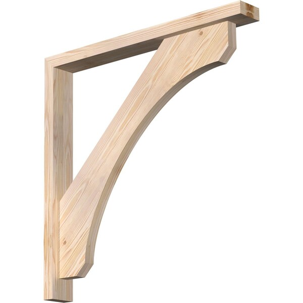 Ekena Millwork Legacy Block Smooth Bracket w/ Offset Brace, Douglas Fir, 3 1/2"W x 30"D x 30"H BKT0402X30X30LEC05SDF - main